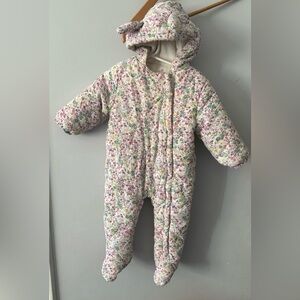 Next Baby Floral Corduroy Bunting Suit